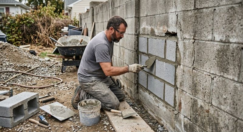 Cinder Block Wall Repair in Duncan, SC