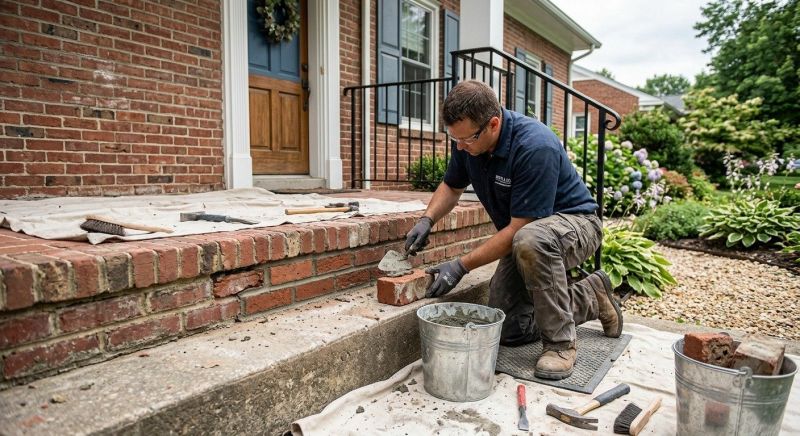 Porch Brick Repair in Spartanburg, SC
