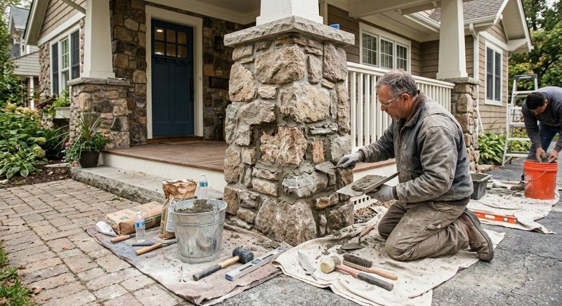 Stone Column Repair in Spartanburg, SC